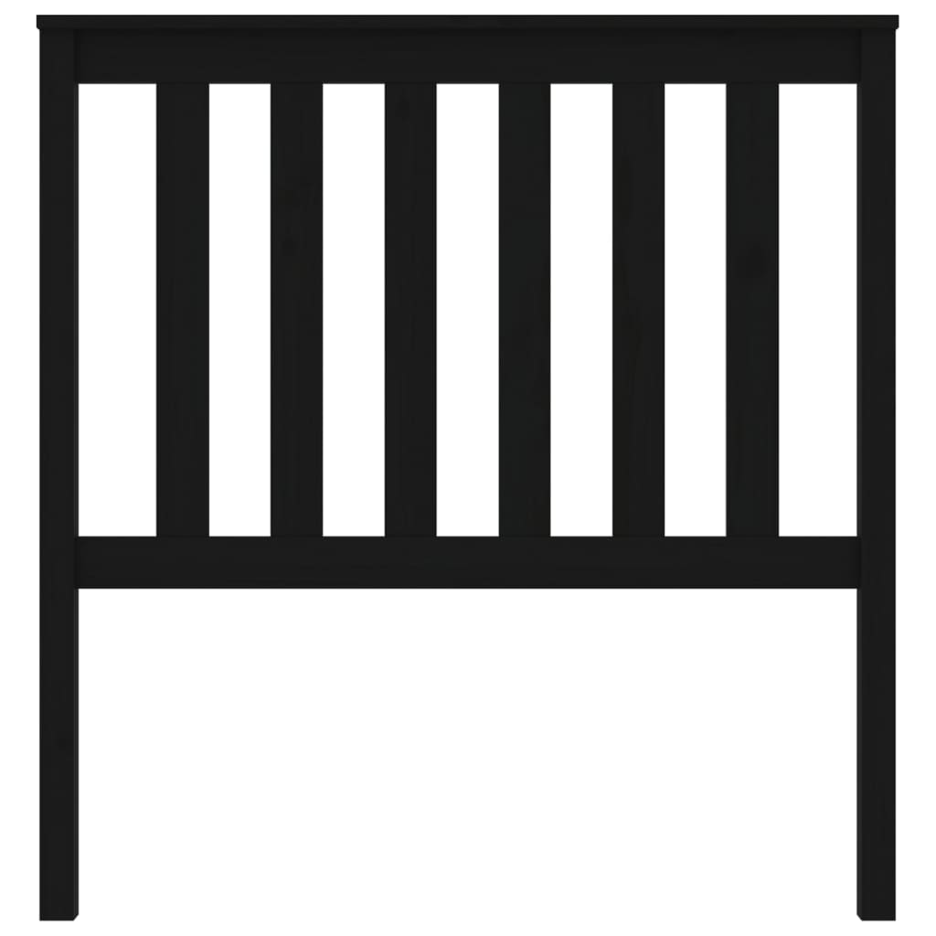 Κεφαλάρι Κρεβατιού Μαύρο 96x6x101 εκ. από Μασίφ Ξύλο Πεύκου