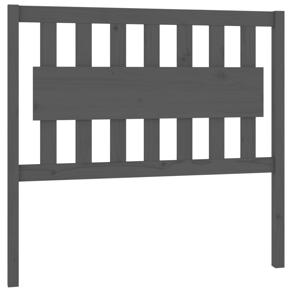 Κεφαλάρι Κρεβατιού Γκρι 105,5 x 4 x 100 εκ. Μασίφ Ξύλο Πεύκου