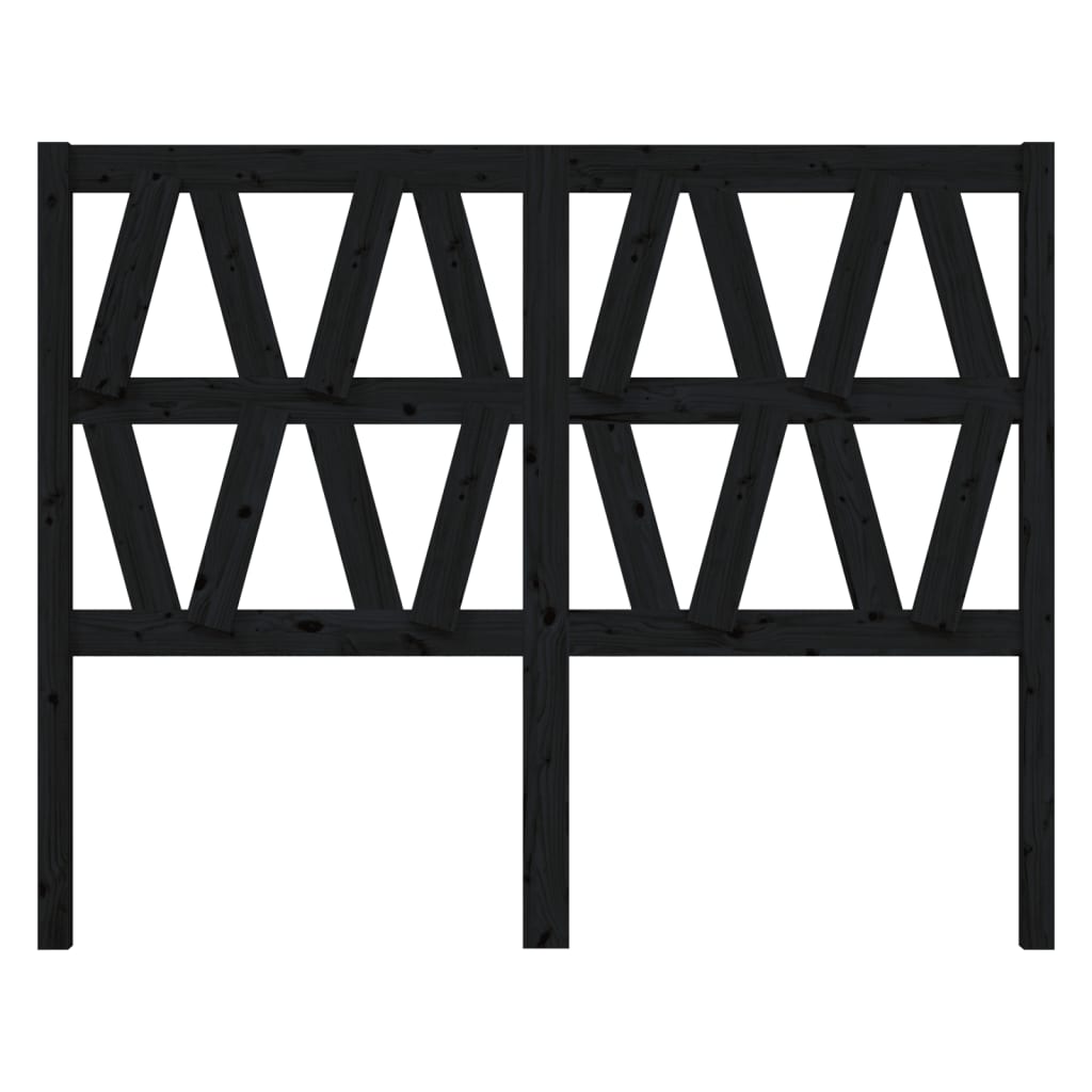 Κεφαλάρι Κρεβατιού Μαύρο 146 x 4 x 100 εκ. Μασίφ Ξύλο Πεύκου