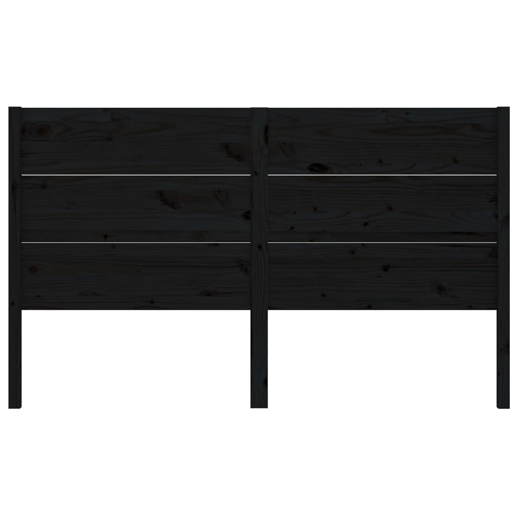 Κεφαλάρι Κρεβατιού Μαύρο 156 x 4 x 100 εκ. Μασίφ Ξύλο Πεύκου - Pakobazaar
