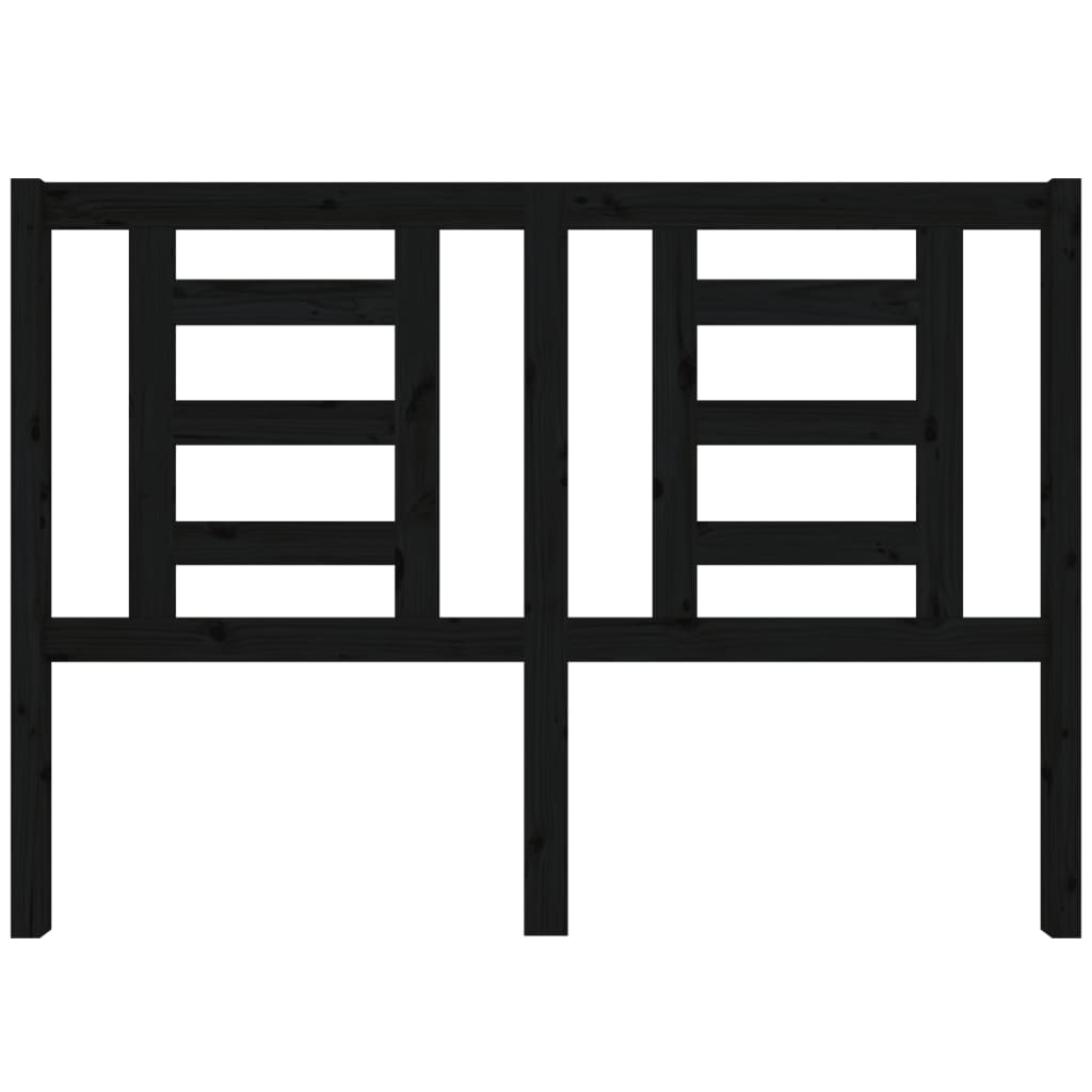 Κεφαλάρι κρεβατιού Μαύρο 141x4x100 εκ. από Μασίφ Ξύλο Πεύκου