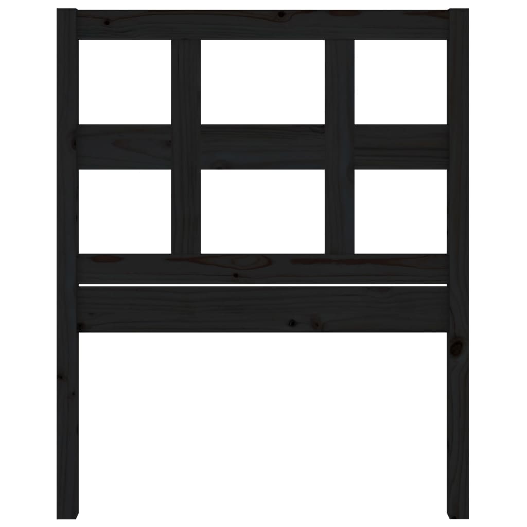 Κεφαλάρι Κρεβατιού Μαύρο 95,5 x 4 x 100 εκ. Μασίφ Ξύλο Πεύκου