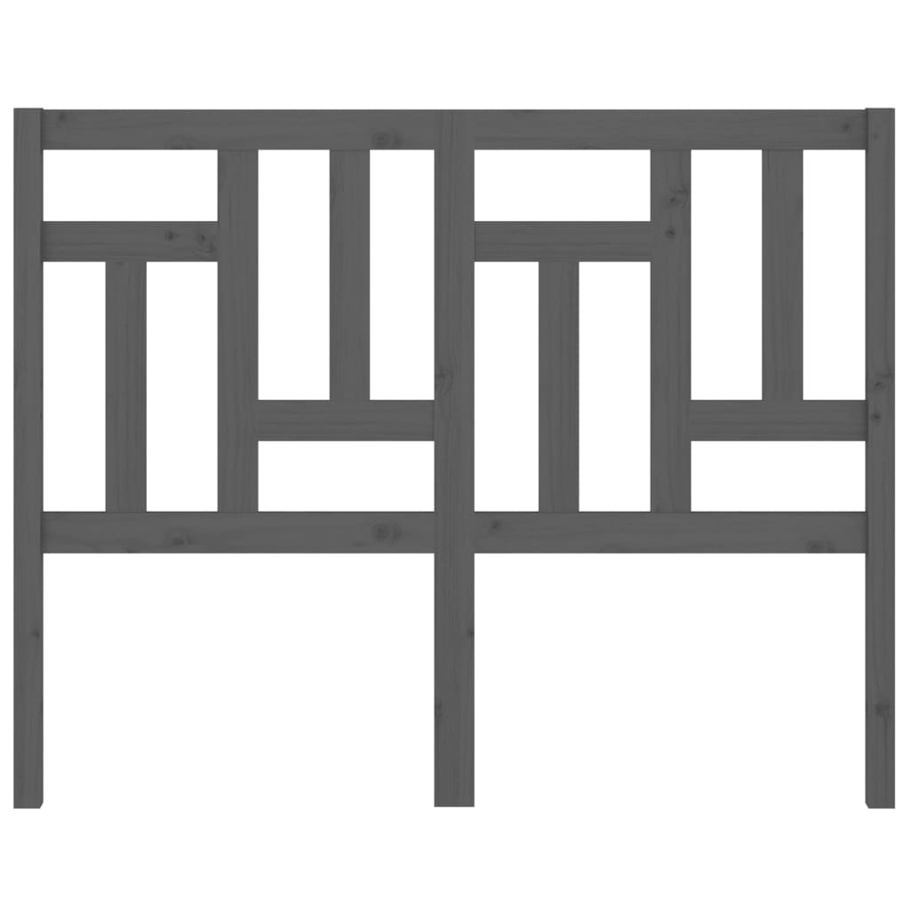 Κεφαλάρι κρεβατιού Γκρι 205,5x4x100 εκ. από Μασίφ Ξύλο Πεύκου