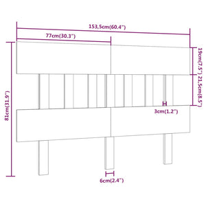 Κεφαλάρι Κρεβατιού Μελί 153,5x3x81 εκ. από Μασίφ Ξύλο Πεύκου