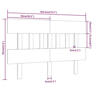 Κεφαλάρι Κρεβατιού Μελί 183,5x3x81 εκ. από Μασίφ Ξύλο Πεύκου