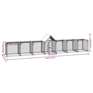 Κοτέτσι 700x100x150 εκ. από Μασίφ Εμποτισμένο Ξύλο Πεύκου - Pakobazaar
