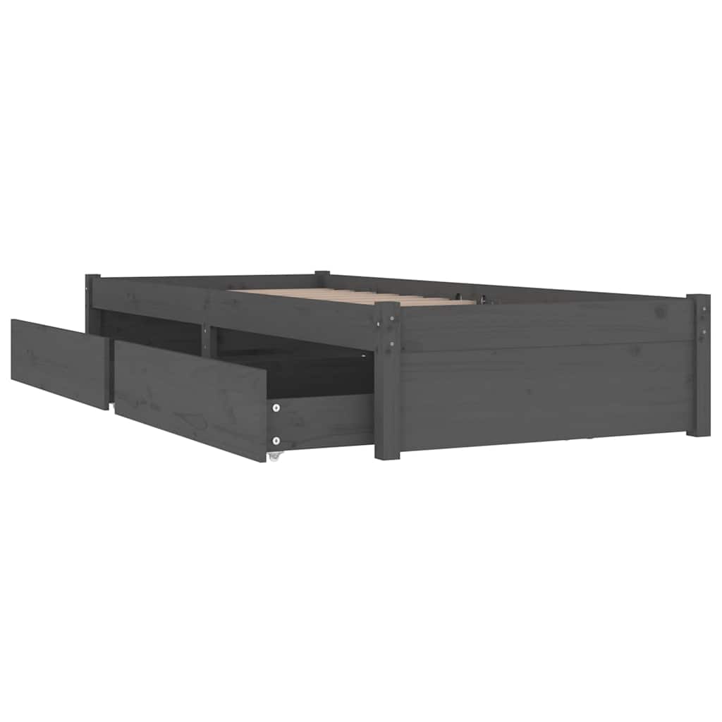Πλαίσιο Κρεβατιού Με Συρτάρια Μαύρο 75x190 εκ Small Single