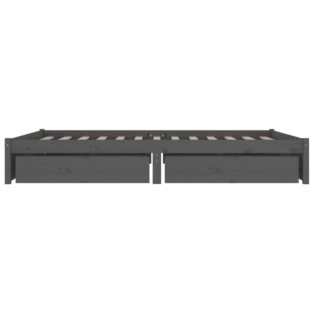 Πλαίσιο Κρεβατιού με Συρτάρια Γκρι 120x190 εκ. Small Double