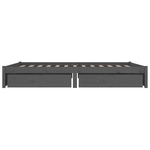 Πλαίσιο Κρεβατιού Με Συρτάρια Γκρι 135 x 190 εκ. Double