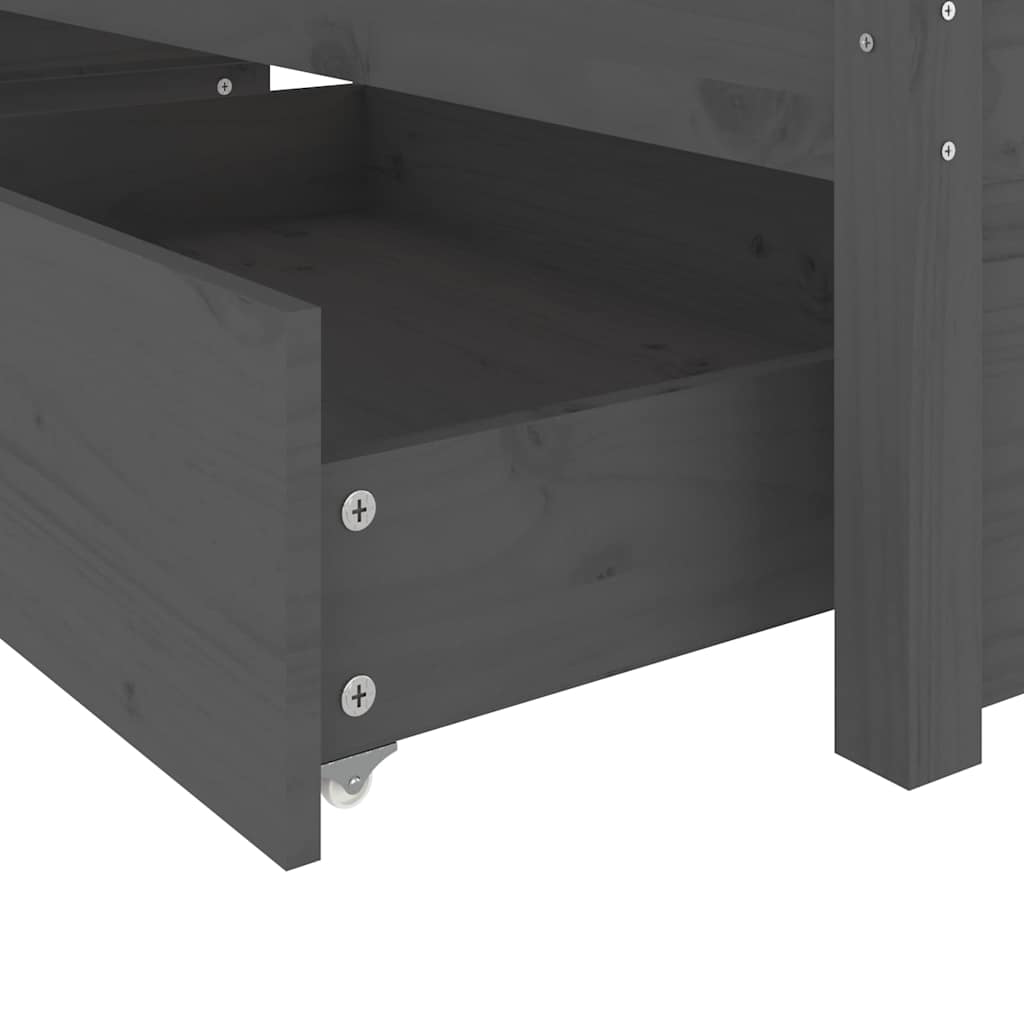 Πλαίσιο Κρεβατιού Με Συρτάρια Γκρι 140 x 190 εκ.