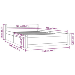 Πλαίσιο Κρεβατιού Με Συρτάρια Μελί 120x190 εκ. Small Double - Pakobazaar