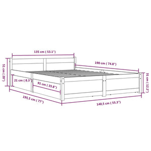 Πλαίσιο Κρεβατιού Με Συρτάρια 135 x 190 εκ. Double - PAKOBAZAAR