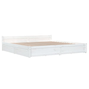 Πλαίσιο Κρεβατιού Συρτάρια Λευκό 180 x 200 εκ Super King Size - PAKOBAZAAR