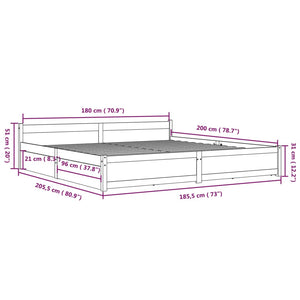 Πλαίσιο Κρεβατιού Συρτάρια Λευκό 180 x 200 εκ Super King Size - PAKOBAZAAR