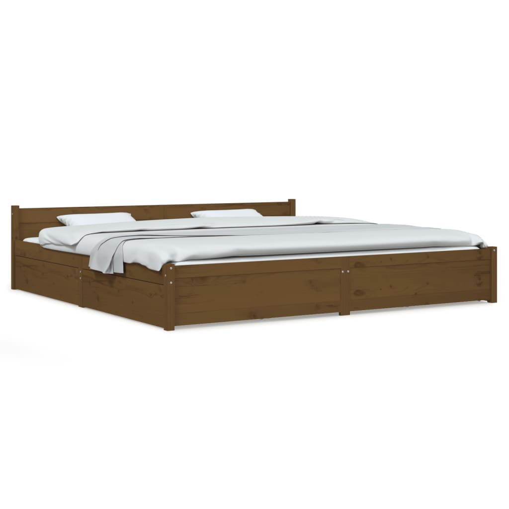 Πλαίσιο Κρεβατιού Συρτάρια Καφέ 180 x 200 εκ Super King Size