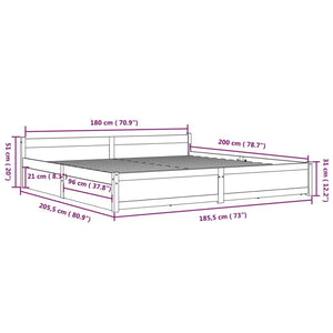 Πλαίσιο Κρεβατιού Συρτάρια Καφέ 180 x 200 εκ Super King Size