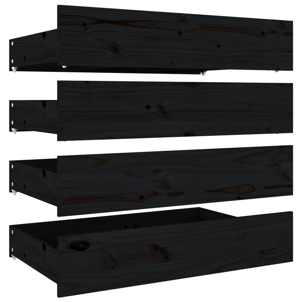 Πλαίσιο Κρεβατιού Συρτάρια Μαύρο 180 x 200 εκ Super King Size - PAKOBAZAAR