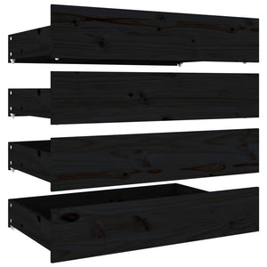 Πλαίσιο Κρεβατιού Συρτάρια Μαύρο 180 x 200 εκ Super King Size - PAKOBAZAAR