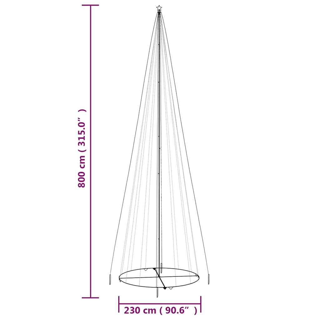 Χριστουγεννιάτικο Δέντρο Κώνος 1134 LED Μπλε 230 x 800 εκ.