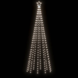 Χριστουγεννιάτικο Δέντρο με Ακίδα 310 LED Ψυχρό Λευκό 300 εκ.