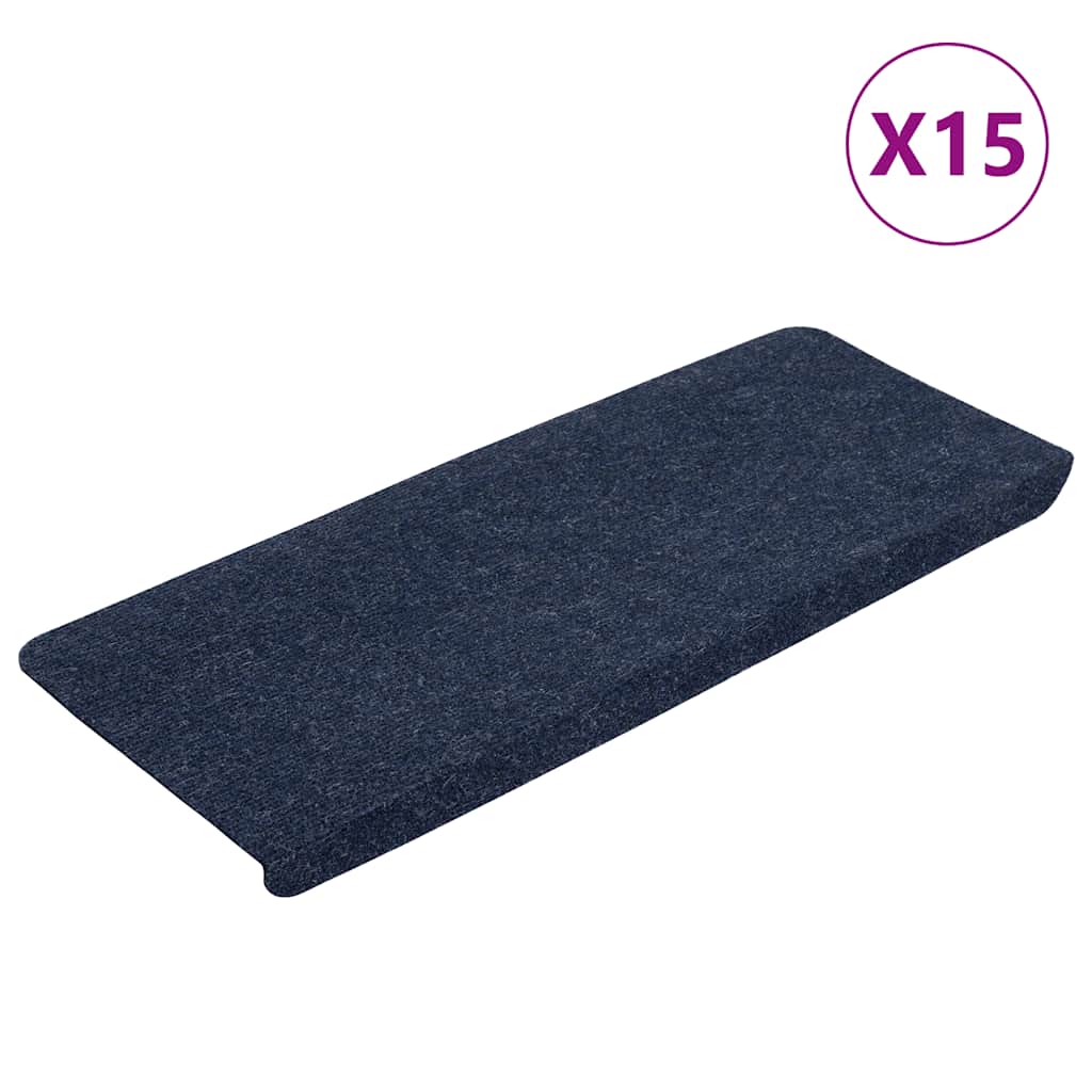 Πατάκια Σκάλας Αυτοκόλλητα 15 τεμ. Μπλε 65x24,5x3,5 εκ. - Pakobazaar