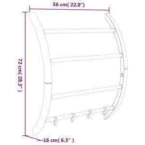 Κρεμάστρα Πετσετών με Γάντζους Ασημί 56x16x72 εκ. από Αλουμίνιο - Pakobazaar