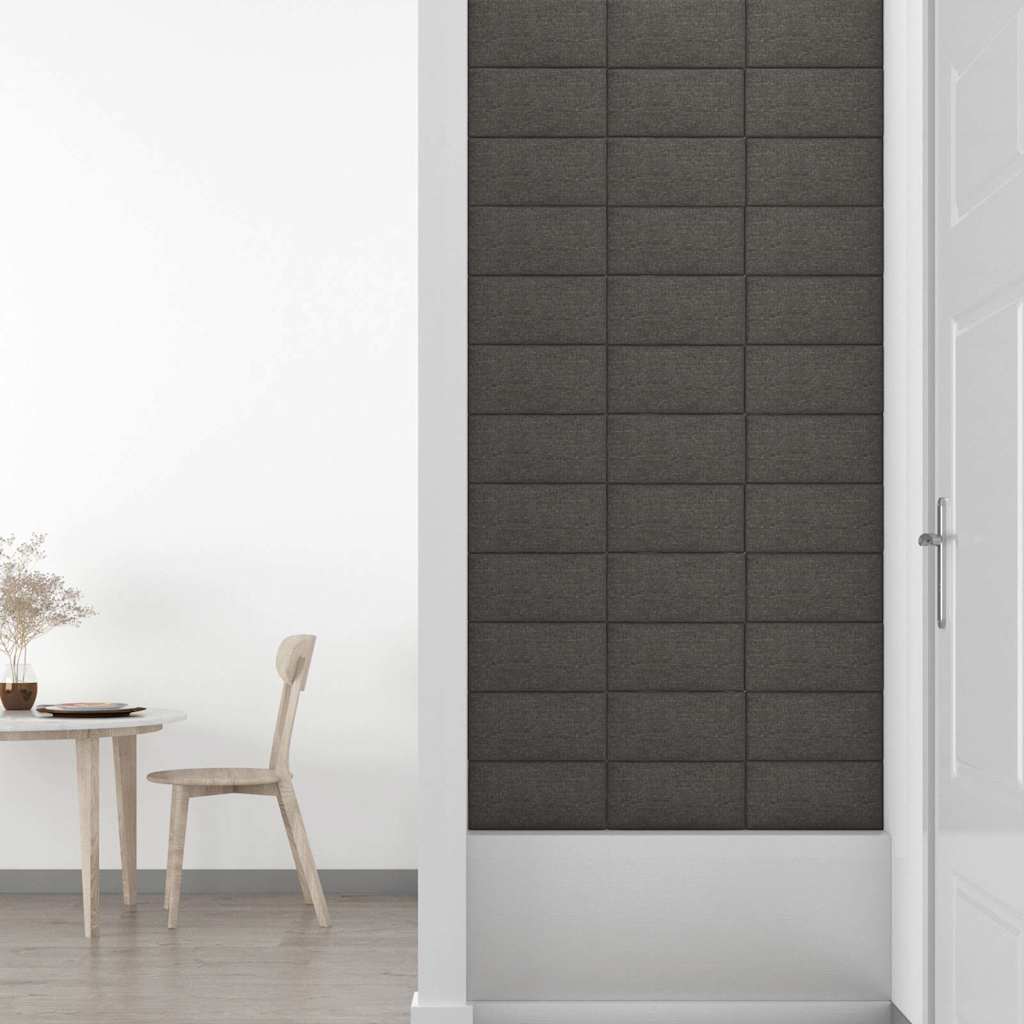 Πάνελ Τοίχου 12 τεμ. Σκούρο Γκρι 30 x 15 εκ. 0,54 μ² Υφασμάτινα - Pakobazaar