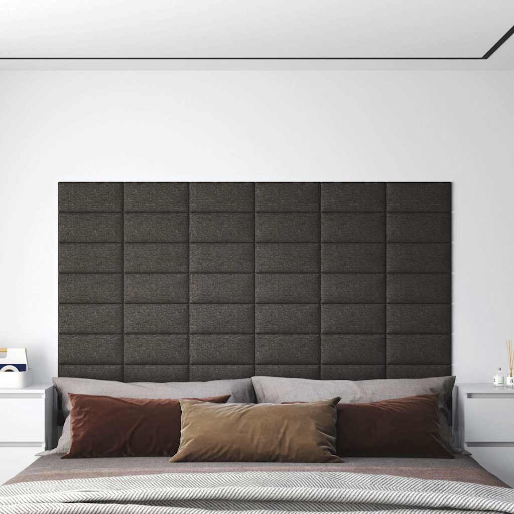Πάνελ Τοίχου 12 τεμ. Σκούρο Γκρι 30 x 15 εκ. 0,54 μ² Υφασμάτινα - Pakobazaar
