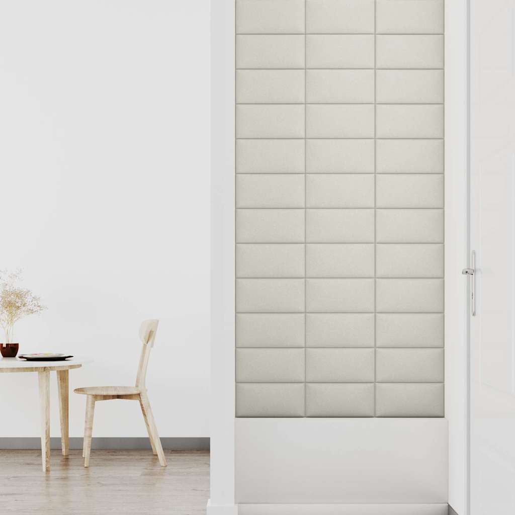 Πάνελ Τοίχου 12 τεμ. Λευκό 30 x 15 εκ. 0,54 μ² Βελούδινα