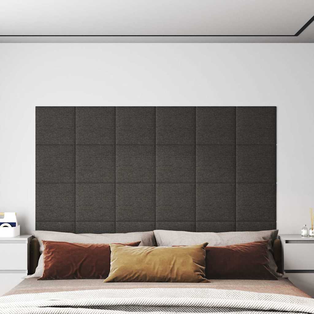 Πάνελ Τοίχου 12 τεμ. Σκ. Γκρι 30 x 30 εκ. 1,08 μ² Υφασμάτινα - Pakobazaar