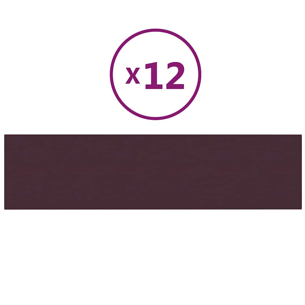 Πάνελ Τοίχου 12 τεμ. Μωβ 60x15 εκ. 1,08 μ² Υφασμάτινα