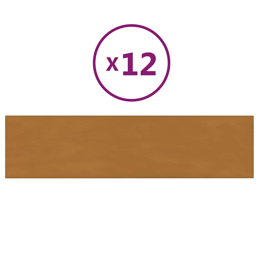 Πάνελ Τοίχου 12 τεμ. Κρεμ 60x15 εκ. 1,08 μ² Βελούδο