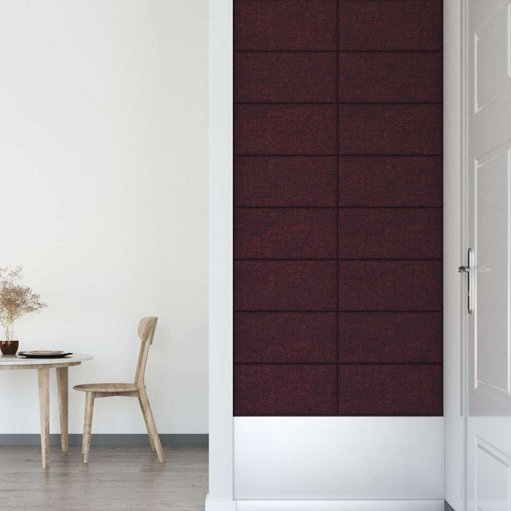 Πάνελ Τοίχου 12 τεμ. Μωβ 60 x 30 εκ. 2,16 μ² Υφασμάτινα - Pakobazaar
