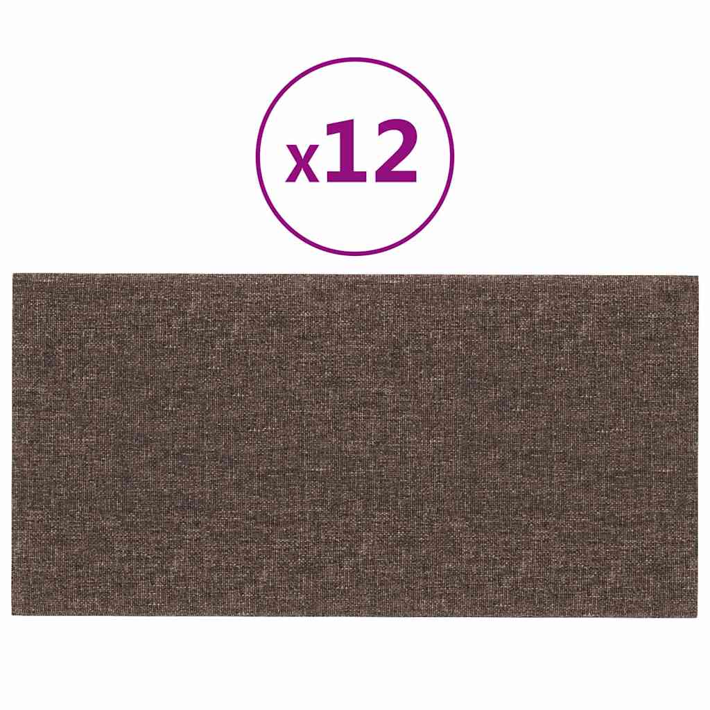Πάνελ Τοίχου 12 τεμ. Taupe 60x30 εκ. 2,16 μ² Υφασμάτινα