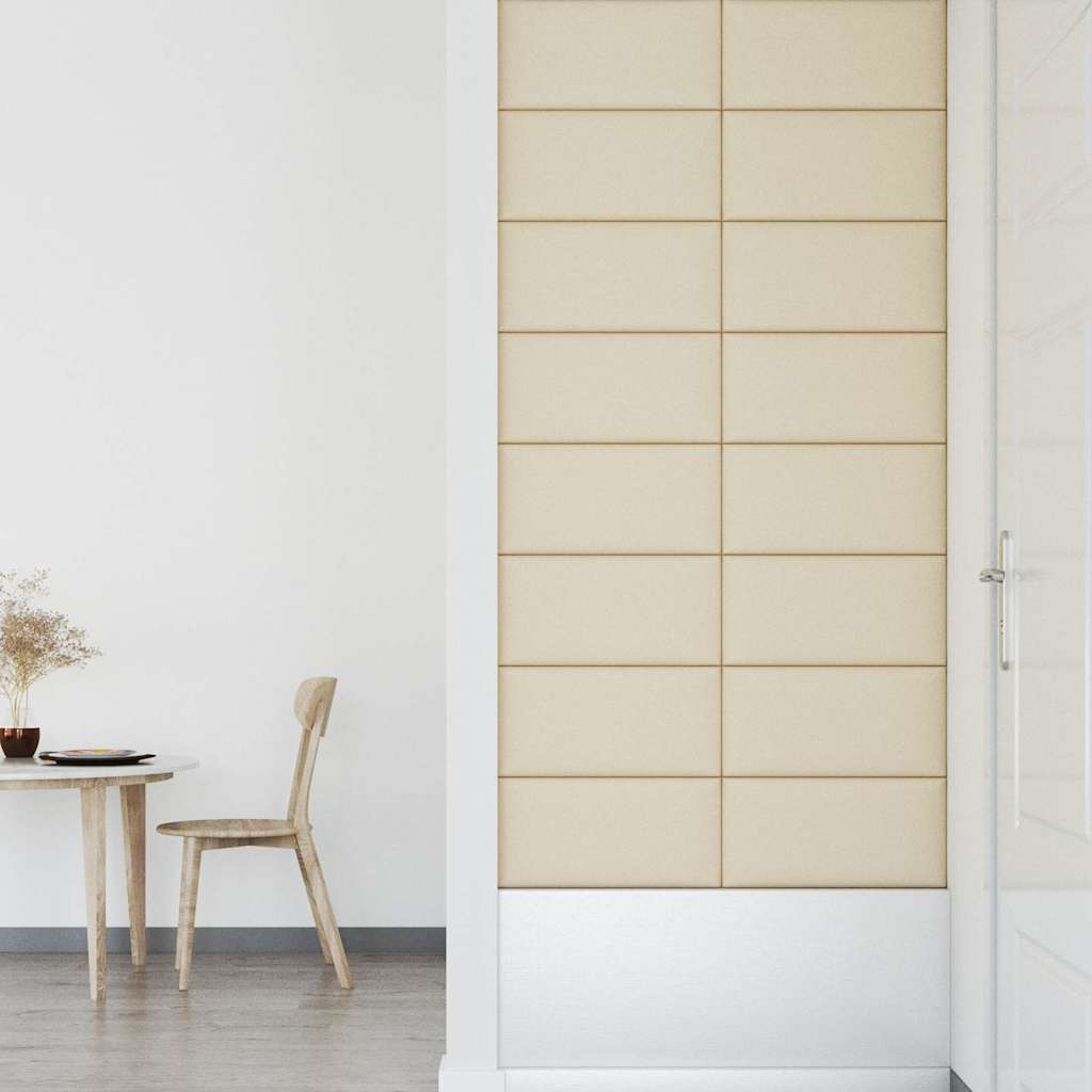 Πάνελ Τοίχου 12 τεμ. Κρεμ 60x30 εκ. 2,16 μ² Συνθετικό Δέρμα