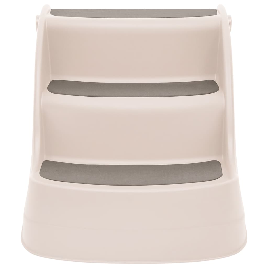 Σκάλα Σκύλου 3 Επιπέδων Πτυσσόμενη Κρεμ 50x38x38 εκ. Πλαστικό - PAKOBAZAAR