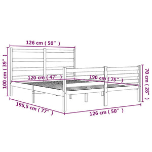 Πλαίσιο Κρεβατιού Γκρι 120 x 190 εκ. Μασίφ Πεύκο Small Double