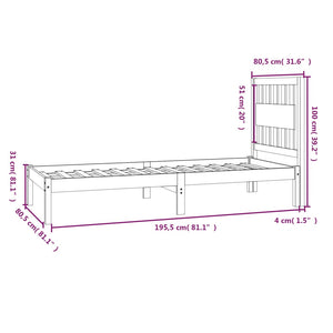 Πλαίσιο Κρεβατιού 75x190 εκ. Μασίφ Ξύλο Πεύκου Small Single - PAKOBAZAAR