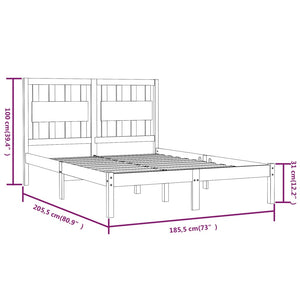 Πλαίσιο Κρεβατιού 180x200 εκ. Μασίφ Ξύλο Πεύκου Super King Size - PAKOBAZAAR