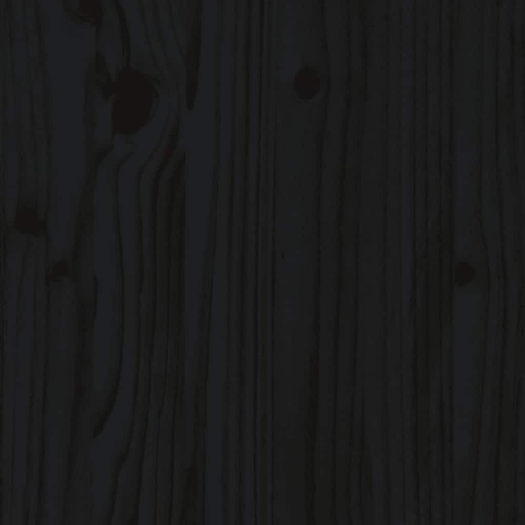 Πλαίσιο Κρεβατιού Μαύρο 200 x 200 εκ. από Μασίφ Ξύλο Πεύκου - PAKOBAZAAR