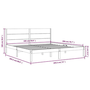 Πλαίσιο Κρεβατιού 180 x 200 εκ. Μασίφ Ξύλο Super King Size