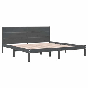 Πλαίσιο Κρεβατιού Γκρι 180 x 200 εκ Ξύλο Πεύκου Super King - Pakobazaar