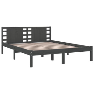 Πλαίσιο Κρεβατιού Γκρι 150 x 200 εκ. Μασίφ Ξύλο King Size