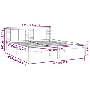 Πλαίσιο Κρεβατιού Μελί 180 x 200 εκ. Μασίφ Ξύλο Super King - Pakobazaar