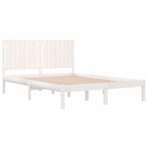 Πλαίσιο Κρεβατιού Λευκό 150 x 200 εκ. Μασίφ Ξύλο King Size