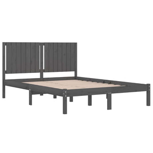 Πλαίσιο Κρεβατιού Γκρι 150 x 200 εκ. Μασίφ Ξύλο King Size