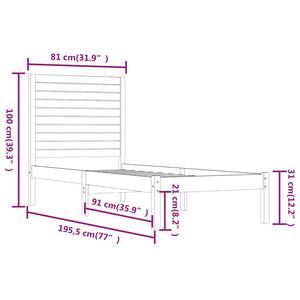 Πλαίσιο Κρεβατιού Μελί 75x190 εκ. Ξύλο Πεύκου Small Single - Pakobazaar