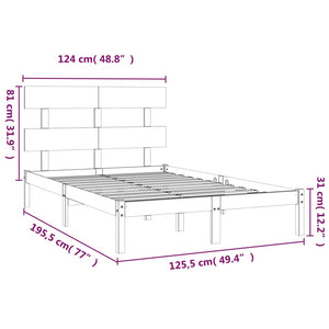 Πλαίσιο Κρεβατιού 120 x 190 εκ. από Μασίφ Ξύλο Small Double - PAKOBAZAAR