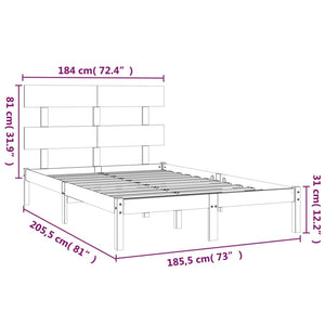 Πλαίσιο Κρεβατιού Μελί 180 x 200 εκ. Μασίφ Ξύλο Super King
