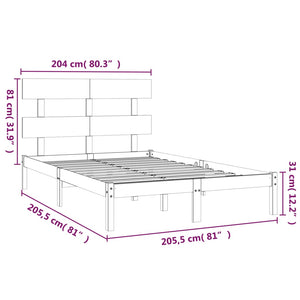 Πλαίσιο Κρεβατιού 200 x 200 εκ. από Μασίφ Ξύλο - PAKOBAZAAR